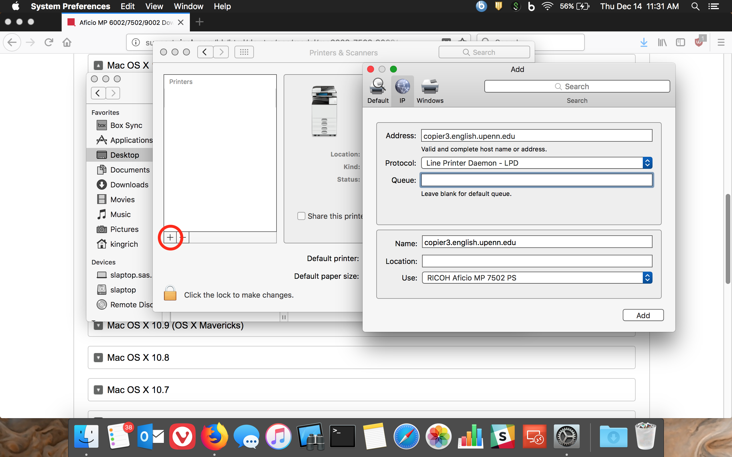 macOS 3rd floor copier wireless printing instructions Department of